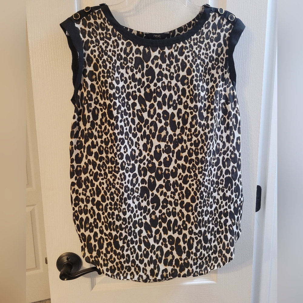 Next Blouse Size 10 Cheetah Print